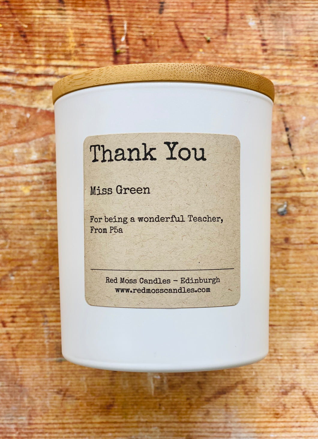 Personalised Thank You Teacher Candle